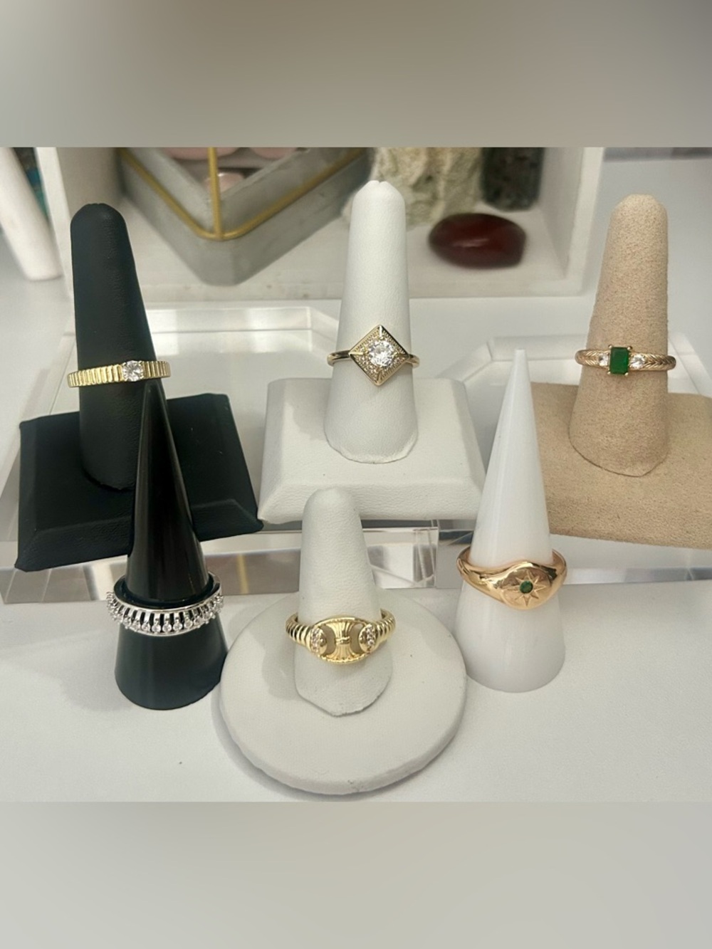 Sz. 9 18K Gold Plated Ring Lot